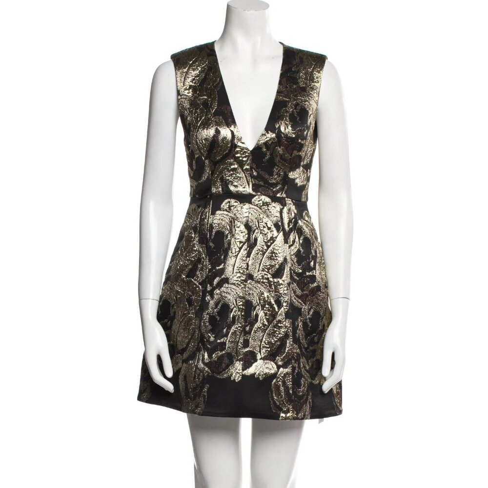 Alice + Olivia Plunge Neckline Mini Dress